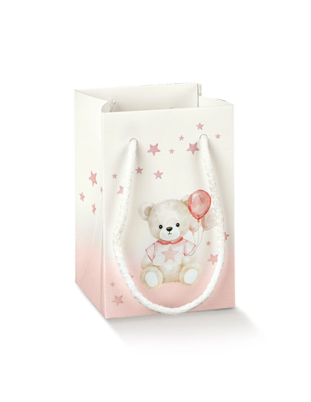 Shopperbox con Cordini 9x9x14cm BABY ORSETTO ROSA Florentina Scotton
