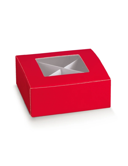 Pratica 8x8x3cm LINO ROSSO FINESTRA IN PLASTICA Florentina Scotton