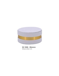 Scatola tonda in velluto con coperchio Ø 8 x h 4 cm - bianco