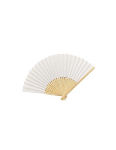 Ventaglio in legno e carta bianca diametro 21 cm