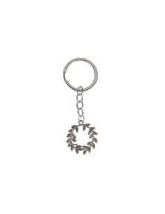 Corona alloro argento 4 cm portachiavi con catenella laurea | G3S