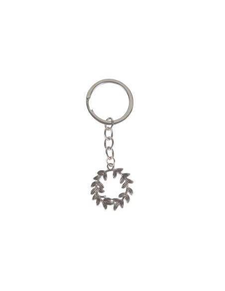 Corona alloro argento 4 cm portachiavi con catenella laurea | G3S