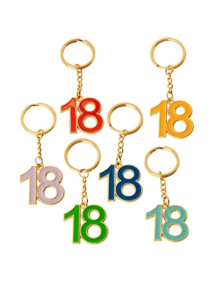Portachiavi 18° colori assortiti 18 Compleanno 12A175 | G3S
