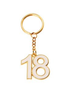 Portachiavi 18° Bianco 18 Compleanno 12A173 | G3S