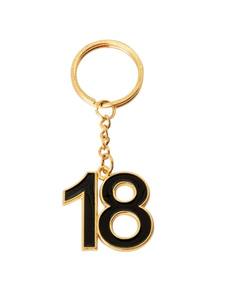 Portachiavi 18° Nero 18 Compleanno 12A174 | G3S