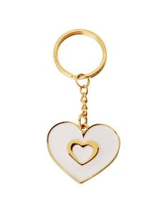 Portachiavi 2 Cuori Oro Anniversari 25-50 anni 12A168 | G3S