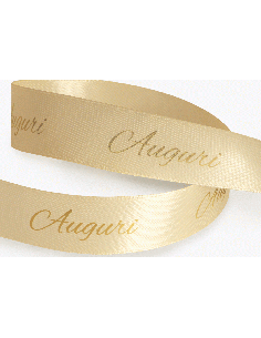 Nastro Stampato Auguri 25 mm x 25 m - Crema | G3S Ingrosso