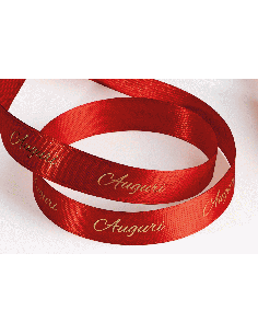 Nastro Stampato Auguri 15 mm x 25 m - Rosso | G3S Ingrosso