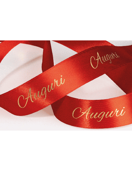 Nastro Stampato Auguri 25 mm x 25 m - Rosso | G3S Ingrosso