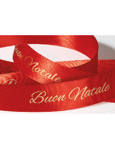 Nastro Stampato Buon Natale 25 mm x 25 m - Rosso | G3S Ingrosso