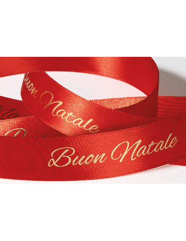 Nastro Stampato Buon Natale 25 mm x 25 m - Rosso | G3S Ingrosso